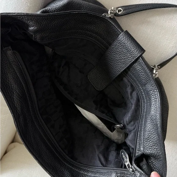 Furla Black Leather Shoulder Bag with Chain Straps - Picture 6 of 9